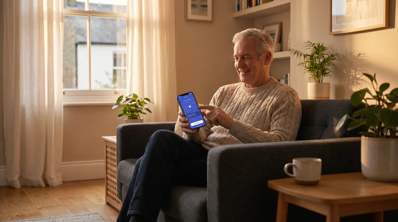 A customer easily rescheduling an appointment on a phone